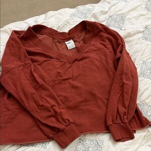 Nike yoga cropped Long Sleeve Top in Rust - Women